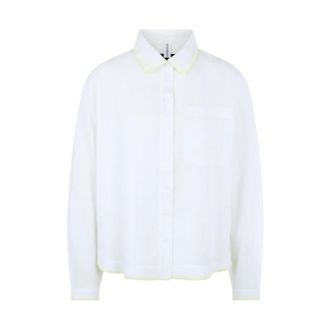 Marc Cain Overhemden, Dames, Wit, M, Polo Kraag Ramie Blouse