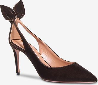 Aquazzura Spitze Samt-Pumps Bow Tie 85