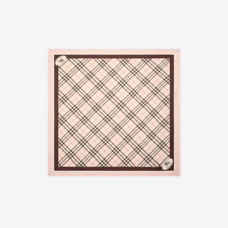 Burberry Check Knight Stamp Silk Scarf