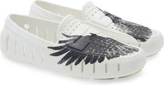 Floafers Country Club Driver Loafer in White/Grey Wings at Nordstrom Rack, Size 12