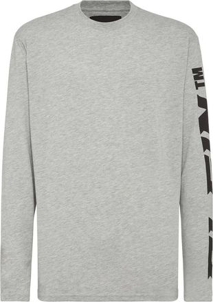 Philipp Plein T-Shirt Ronde Hals - Heren - Longsleeves - Grijs - M - Katoen - Tops