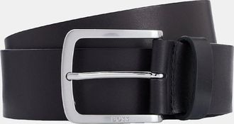 HUGO BOSS Mens Jor-V Logo Engraved Buckle Belt - Black - Size: 44 inch