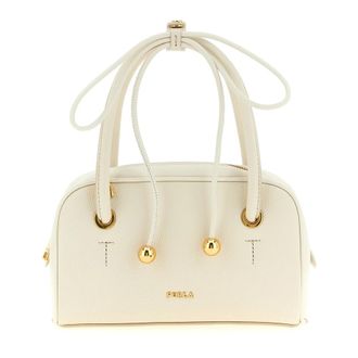 Furla Poppy Dome S - Dames - Handtassen - Wit - ONE Size - Leer - Tassen