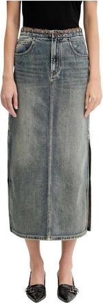 Miss Sixty Side Slit Denim Skirt - Dames - Spijkerrokken - Blauw - XS - Denim - Rokken