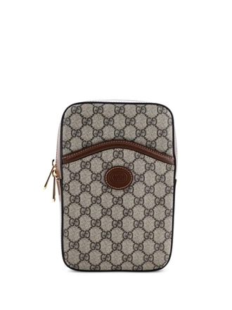 Gucci Interlocking G Patch Sling Bag GG Coated Canvas Small crossbody bag - women - Fabric - One Size - Brown