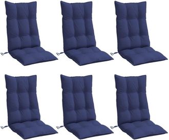 vidaXL Cojines Para Silla Respaldo Alto 6 Uds Tela Oxford Azul Marino Vidaxl