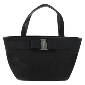 Ferragamo Pre-owned Su&egrave;de Handtas - Dames - Vintage Handtas - Zwart - ONE Size - Su&egrave;de - Vintage