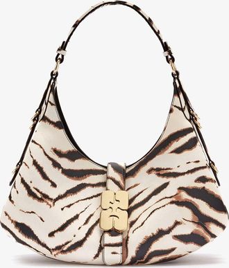 Ganni White Small Kat Bag in Zebra