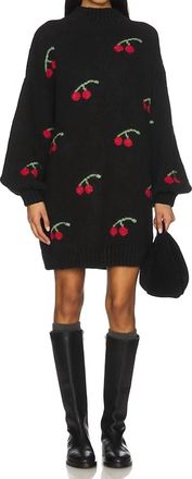 Callahan Cherry Sweater Dress In Black