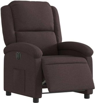 vidaXL Sill&oacute;n Reclinable El&eacute;ctrico Tela Marr&oacute;n Oscuro Vidaxl