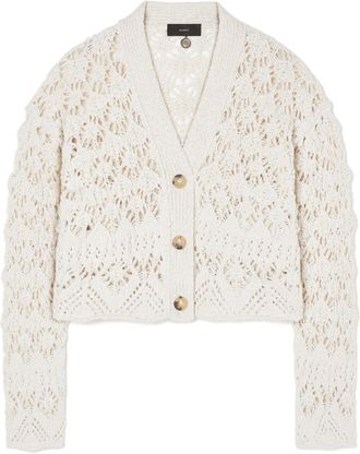 Alanui Blue Lagoon Romance Open-Knit Cotton Cardigan