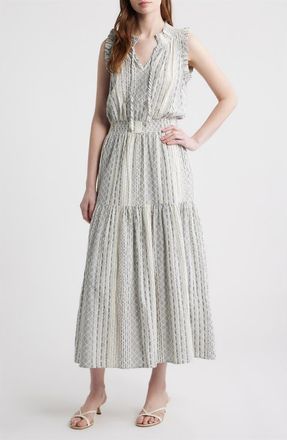 Rails Alessi Embroidered Sleeveless Maxi Dress in Striped Eyelet at Nordstrom, Size Xx-Large