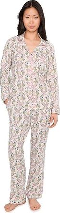 Bedhead Pajamas Long Sleeve Classic Cotton Knit Pajama Set Womens Pajama Sets Bunny Blooms : LG (US 12-14), Cotton/Down