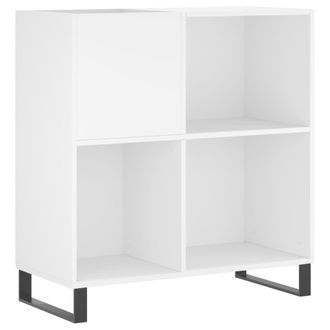 vidaXL Vidaxl - Mueble Para Discos Madera Contrachapada Blanco 84,5x38x89 Cm