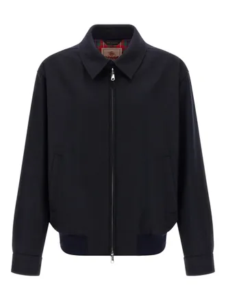 Baracuta Deep Navy Wool Blend Casual Jacket with Tartan Lining