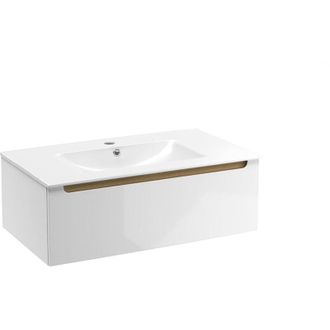 Puma Naturel - Mobile bagno Natural Stilla 80x30x45 cm bianco con lavabo (STILLAD08005U1)