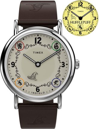 Timex Harry Potter X Weekender Hufflepuff House Unisexs Brown Watch TW2Y76600 Leather - One Size