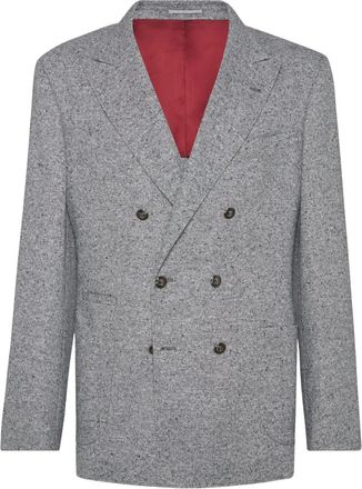 Brunello Cucinelli Blazer Sharkskin - Grigio