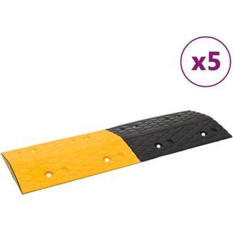 vidaXL Bad&eacute;n De Velocidad 5 Uds Caucho Amarillo Y Negro 97x325x4 Cm