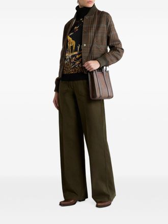 Etro Wool Bomber With Peacock Embroidery Jacket - Green