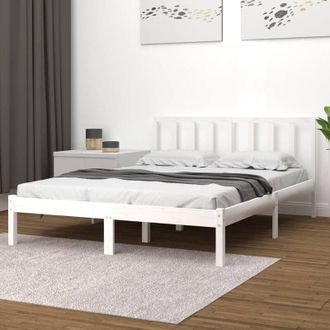 vidaXL Vidaxl - Estructura De Cama Sin Colch&oacute;n Madera De Pino Blanco 160x200 Cm