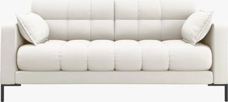 BLOOMINGLOFT 2-Sitzer Designsofa Mamaia Strukturstoff Light Beige