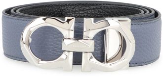 Ferragamo Mens Gancini Reversible Leather Belt Lilac Calf