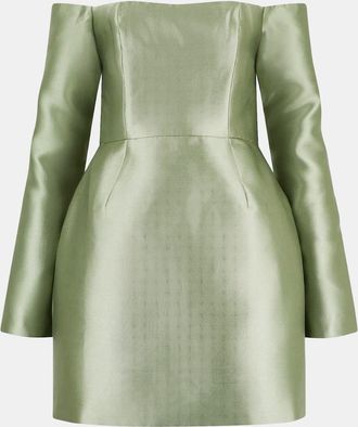 Odd Muse Womens Om The Ultimate Off-The-Shoulder Mini A-Line Dress in Green - Size X-Large