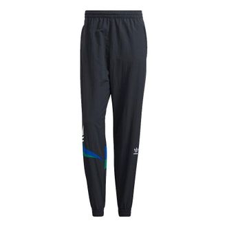 adidas Mens adidas originals Ts Pant Large Logo Printing Contrasting Colors Sports Bundle Feet Autumn Black Pants HF5945