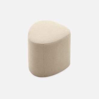 Sweeek Sweeek - Taburete Y Puff De Tela Con Forma De Guijarro, Tao, Beige, 60x44x40 Cm