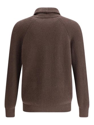 Brunello Cucinelli Womens Shawl-Lapel Ribbed Cardigan Aw25 M