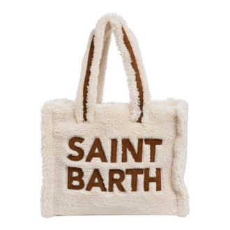 MC2 Saint Barth Shopping Bags, female, White, ONE SIZE, Adjustable Tote Bag with Snap Closure