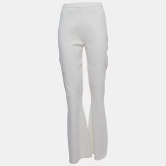 Dion Lee White Knit Wide Leg Trousers