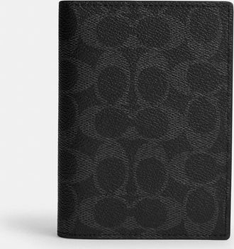 Coach Passport Card Case In Signature Canvas