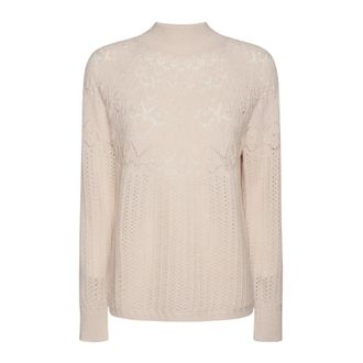 Elena Miro Lupetto in Costa Traforata - Dames - Truien - Beige - Maat: S