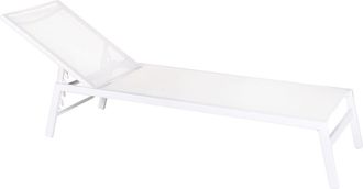 LOLAhome Tumbona de jardín reclinable Thais de aluminio blanco