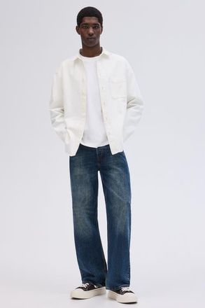 H&M Loose Straight Jeans in Denim Blue at Nordstrom, Size 38 X 32