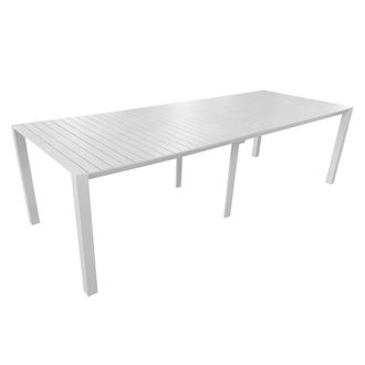 Oviala Mesa de jard&iacute;n extensible 52/260 cm en aluminio blanco