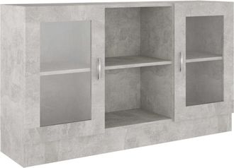 vidaXL Vitrina de madera de ingeniería gris 120x30,5x70 cm Vidaxl