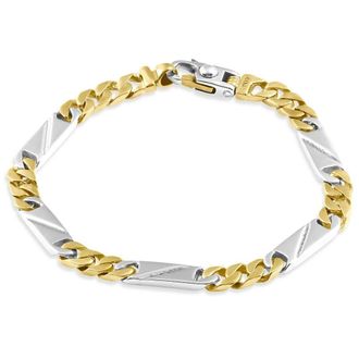 Pompeii3 Mens Figaro link 14k Gold (22gram) or Platinum (36gram) 6mm Bracelet 8.5