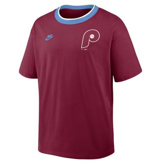 Nike Philadelphia Phillies Cooperstown Ringer Nike Mens MLB T-Shirt in Red | 045Q0H6CPHP-N3R