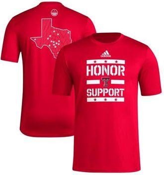 adidas Mens adidas Red Texas Tech Red Raiders Honor & Support T-Shirt at Nordstrom, Size Xx-Large