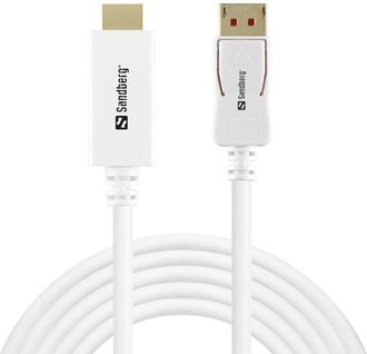 Sandberg Displayport 1.4-hdmi 4k60hz 2m Displayport 1.4-hdmi 4k60hz, 509-16 (displayport 1.4-hdmi 4k60hz 2m, 2 M, Displayport, Hdmi, Male, Male, Straight) - Sa
