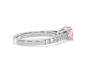 The Diamond Store Natalia Pink Lab Diamond 1.50ct Side Stone Ring in 18K White Gold - Elara Collection
