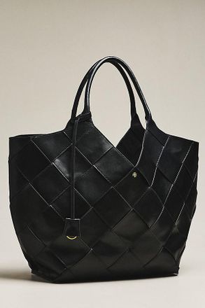 Anine Bing Lili Leather Woven Tote Bag