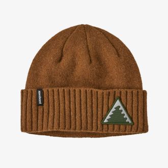 Patagonia Mens Brodeo Beanie In Dawn Tracks Patch: Shelter Brown
