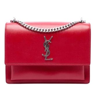Saint Laurent Pre-owned The Sunset - Dames - Pre-owned - Rood - Maat: ONE Size Leer