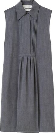 Jil Sander straight-point collar wool dress - women - Wool - 34 - Grey