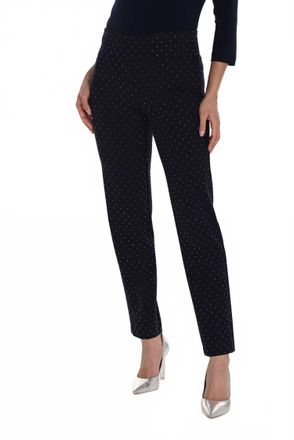 Frank Lyman Design Knit Ankle Length Pants In Navy