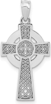 Diamond2Deal 14k White Gold Celtic Cross Pendant